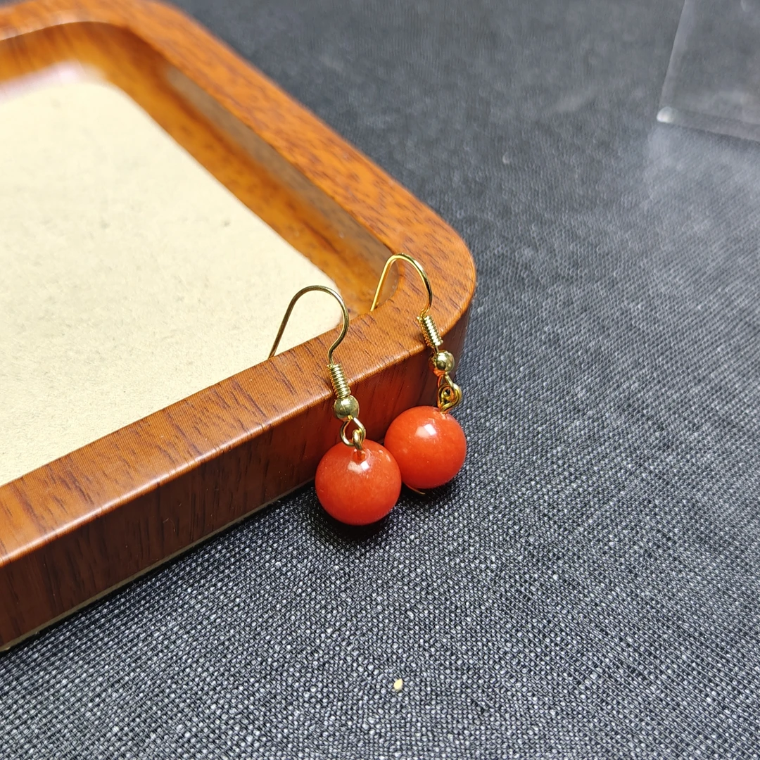 [停业清货]宝山锦红色耳钉-299-多样性发一