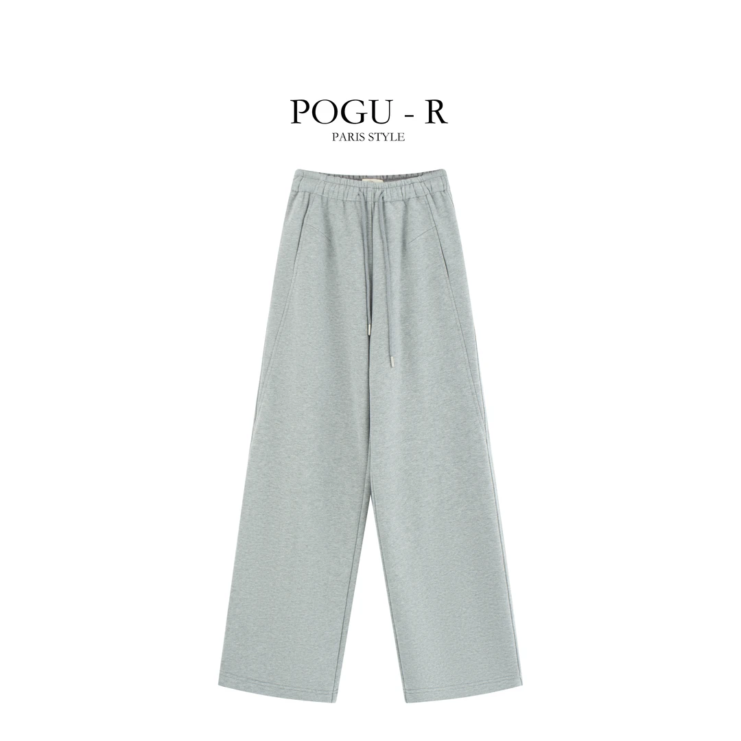 POGU-R2024秋冬新款美式阔腿休闲百搭直筒休闲裤女长卫裤