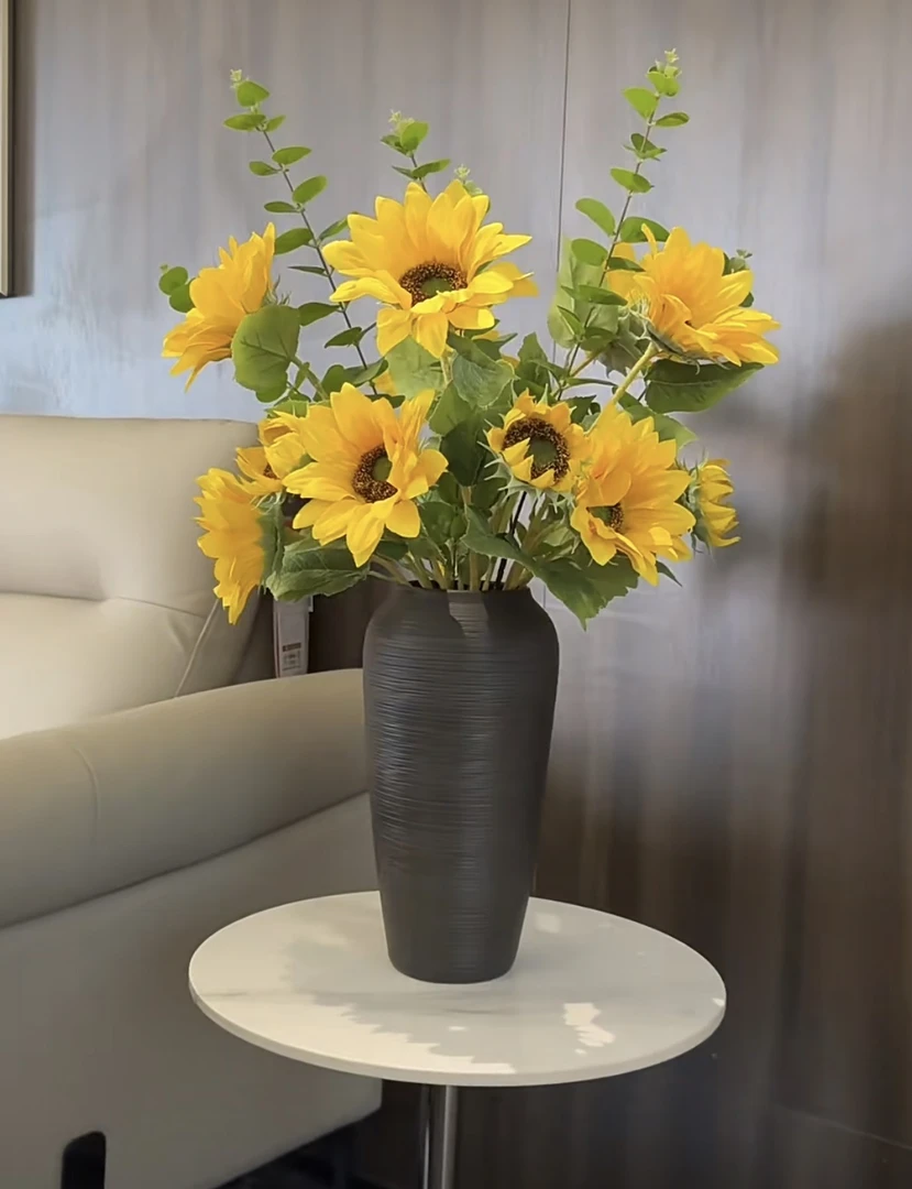 （正能量）温馨植绒向日葵花束高品质仿真太阳花装饰品家居摆件