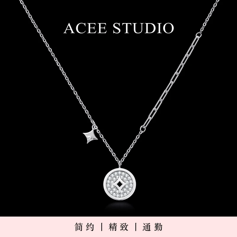 坠链均925银 ACEE设计新中式项链女配饰百搭简约平安元宝锁骨链