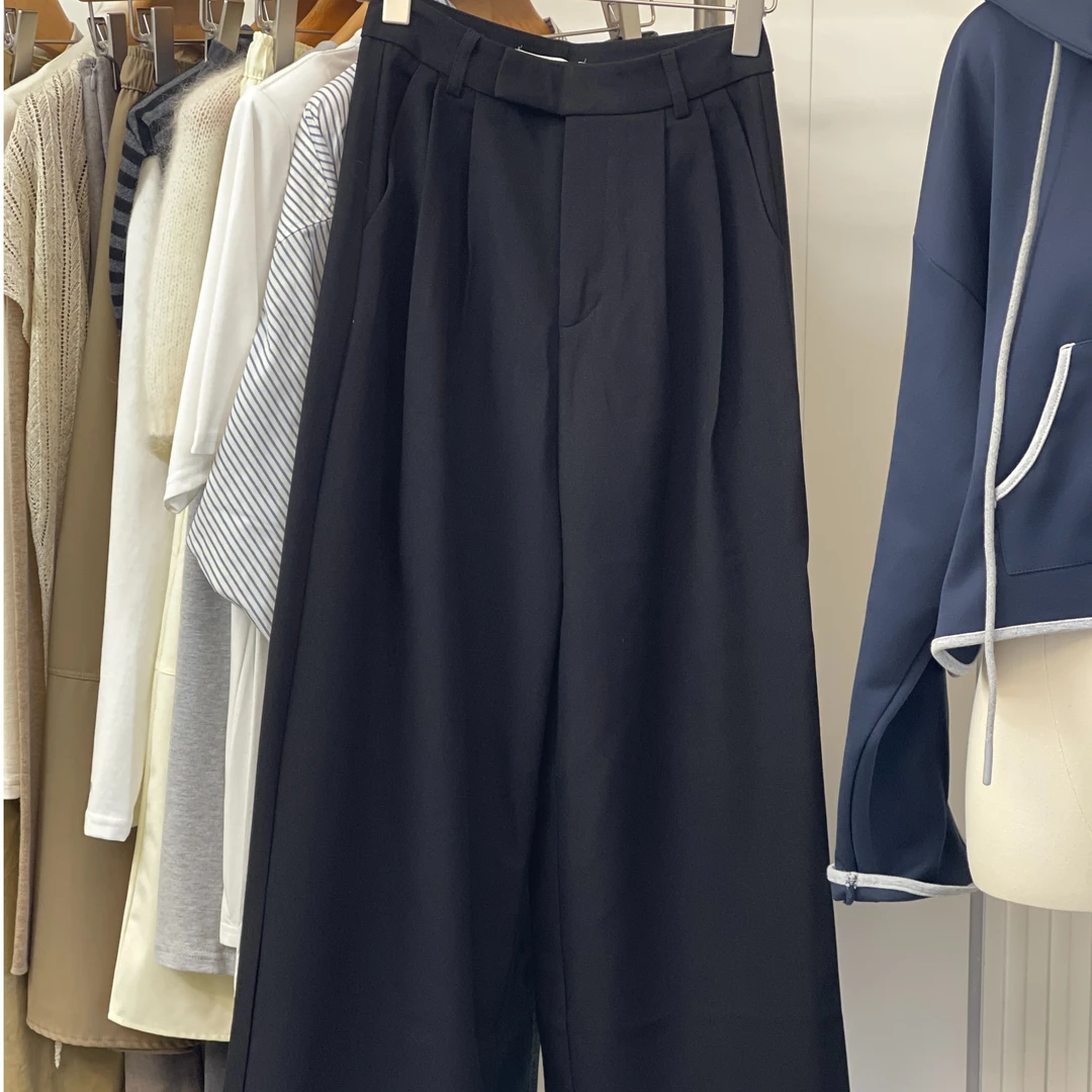 直通百搭卷边西装裤