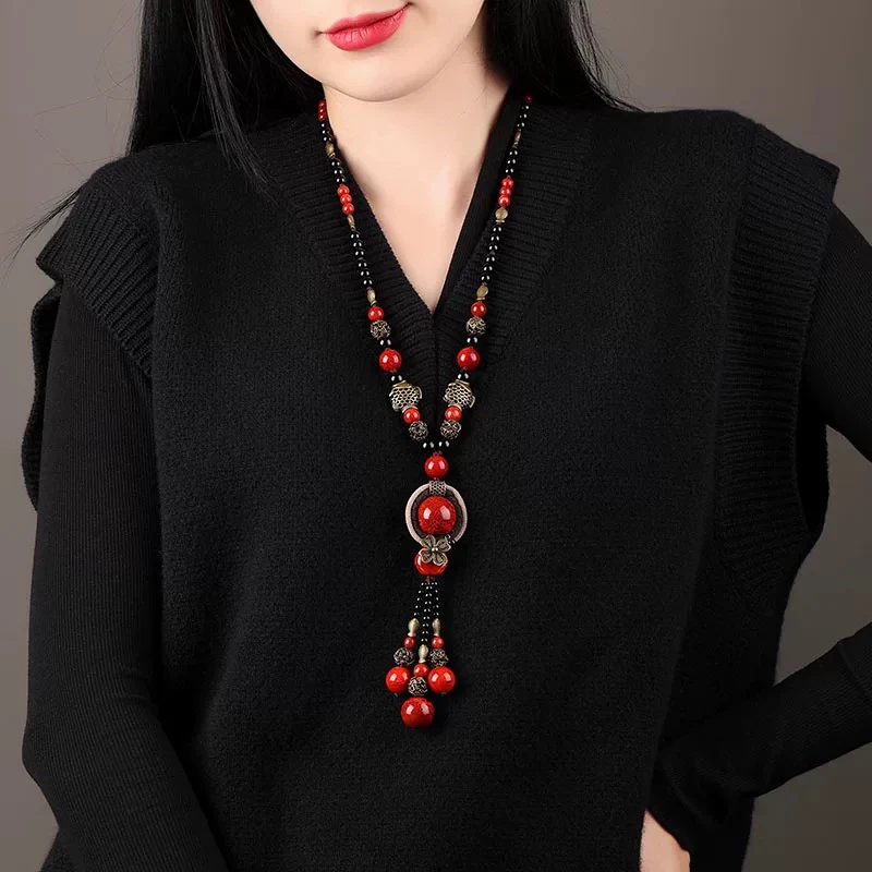 铜合金项链 品质款-新款百搭毛衣链春秋款项链挂件古典鱼儿女款