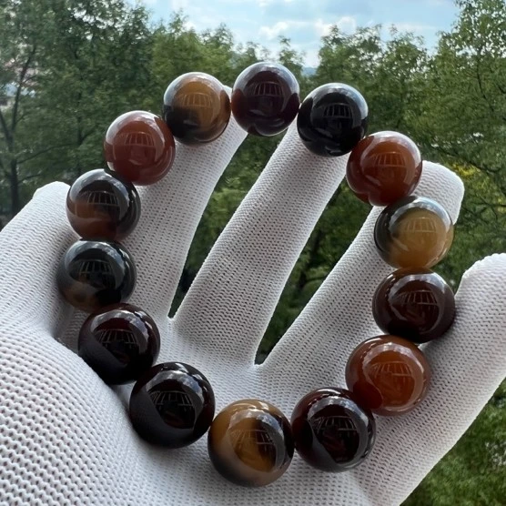 菩提根印尼老料盘玩绕指柔多宝飘花稀有大尺寸收藏级手串（尺寸17）