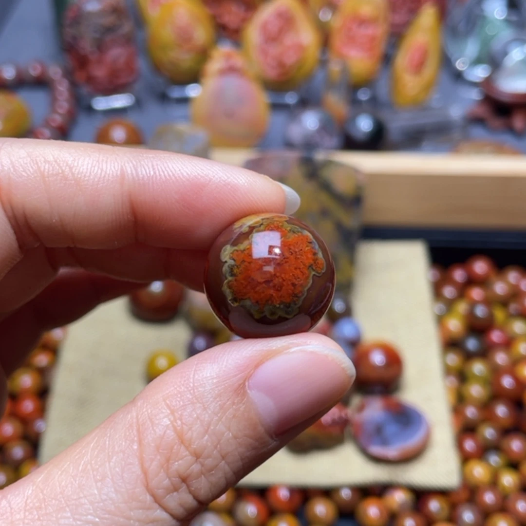 【闪购商品】玛瑙/玉髓战国红圆珠未镶嵌淸*