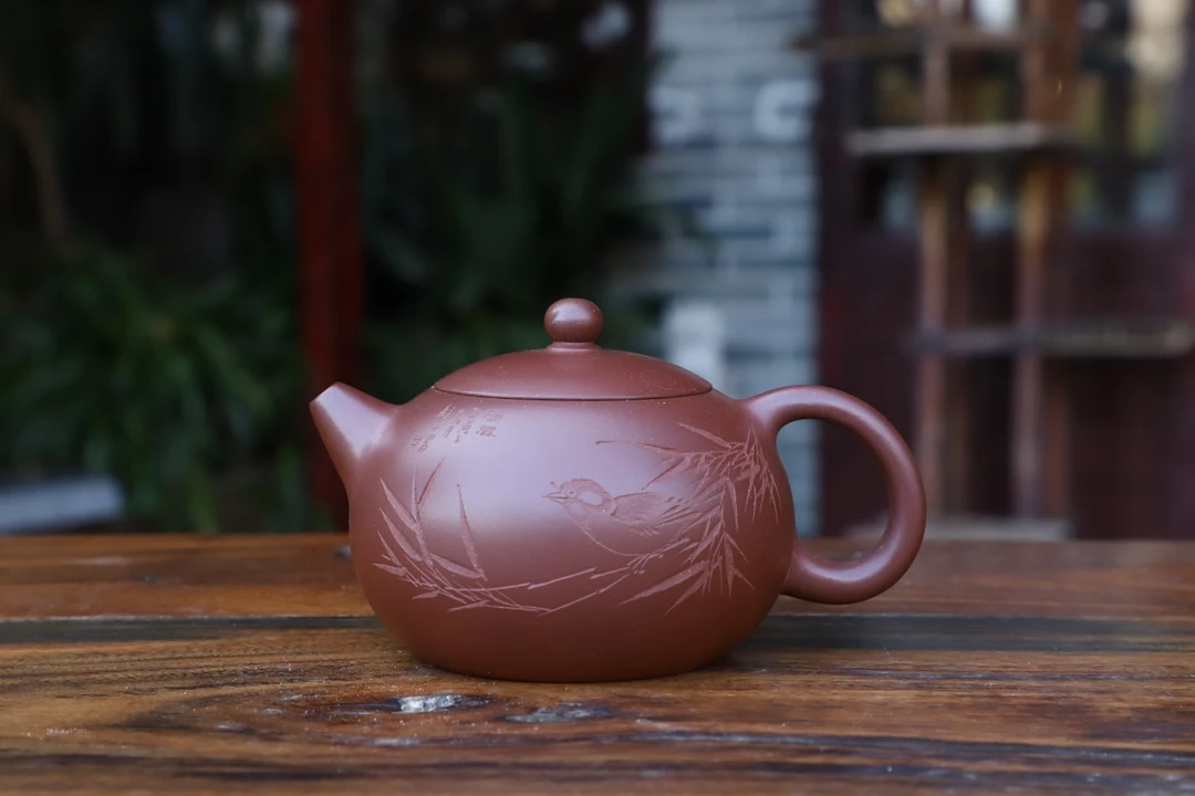 西施刻范卫老师精品原矿紫砂底槽清泥约280cc小容量紫砂壶茶具