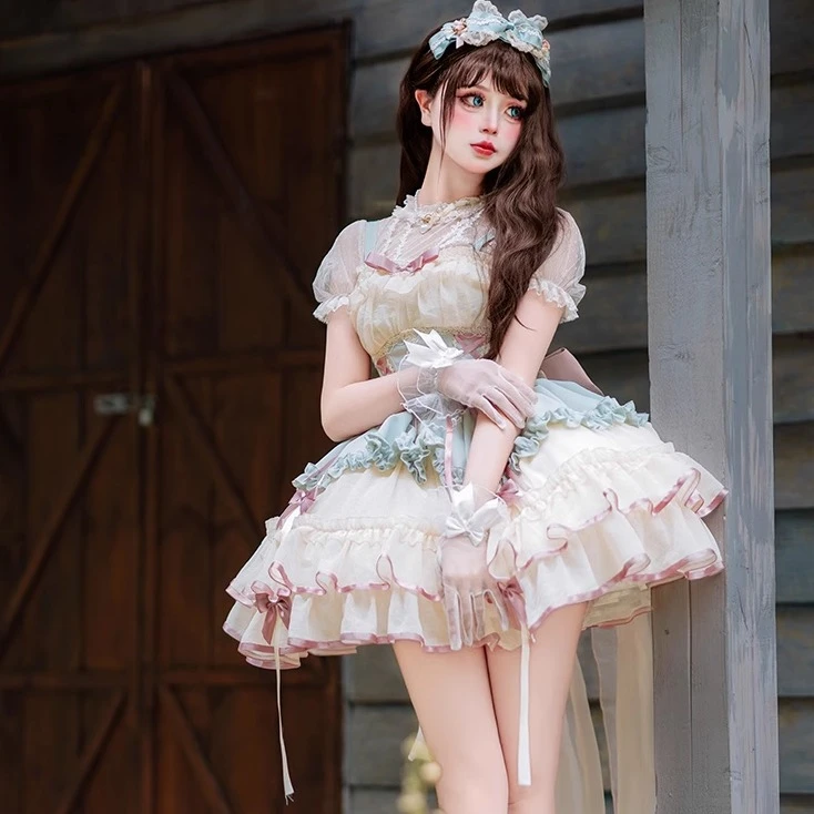 【时光之舞】现货秒发狗短芭蕾风LOLITA日常jsk连衣裙JSK