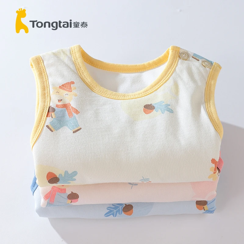 Tongtai/童泰宝宝棉马甲新生薄款背心外穿纯棉马夹打底马褂棉衣