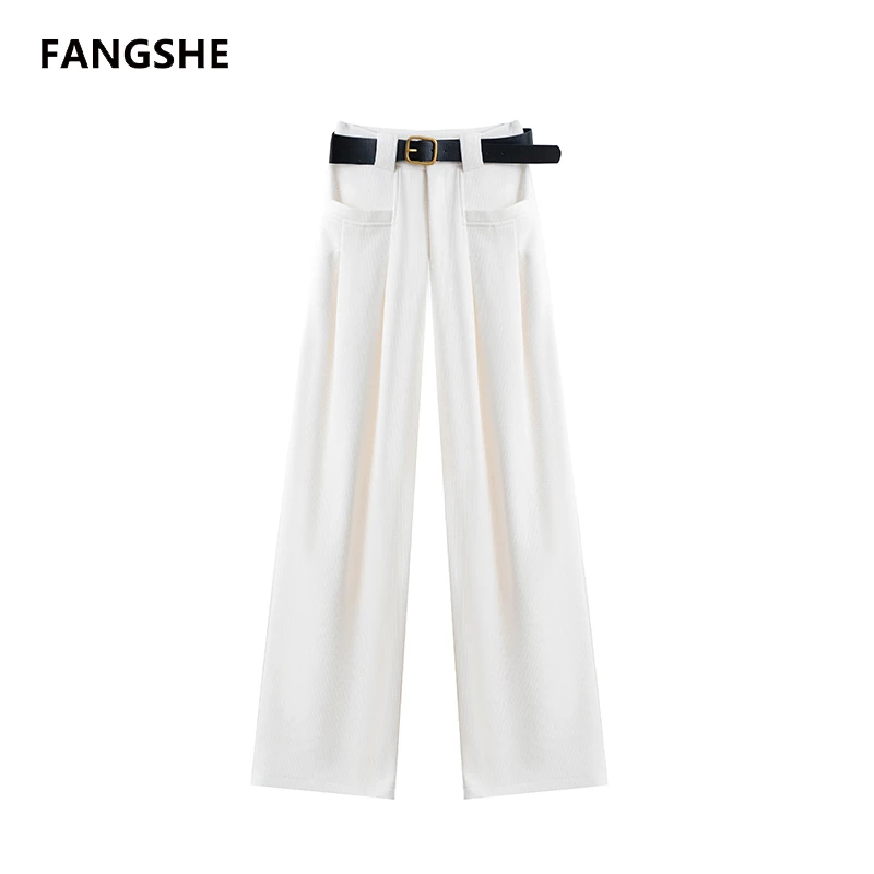 【仙女腿】垂感直筒裤高腰褶皱宽松休闲百搭牛奶绒阔腿裤A1138JJ