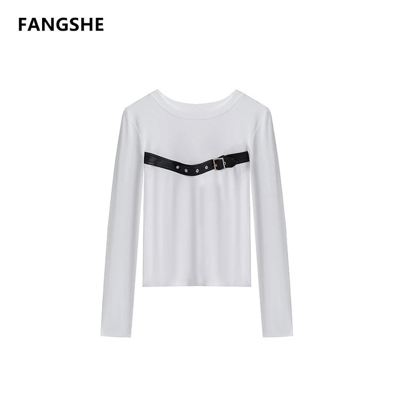 【私人高定】圆领皮带拼接显瘦百搭设计款长袖T恤A815YJ