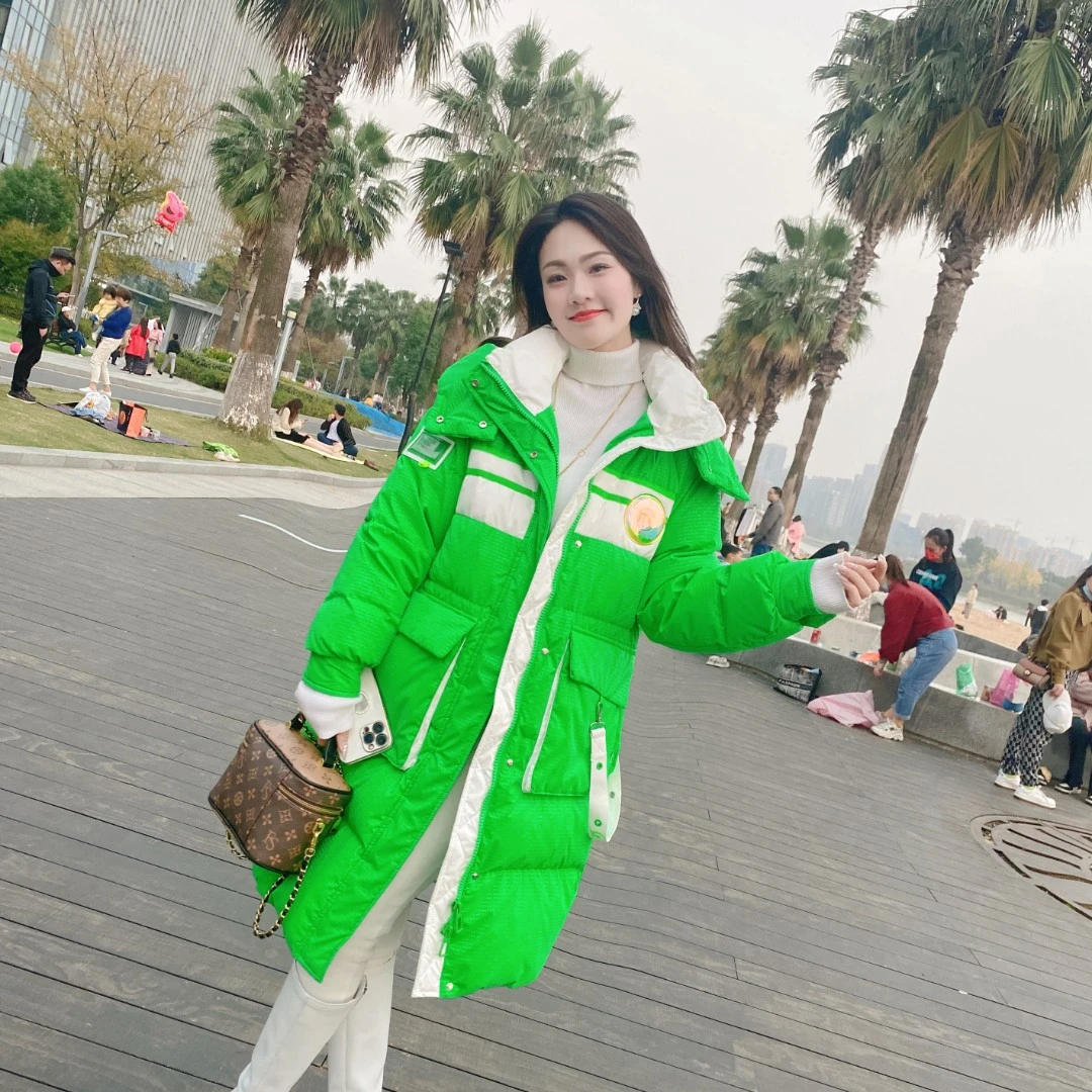 【心有所属】爱心贴标连帽大口袋鹅绒服FS-LJ080