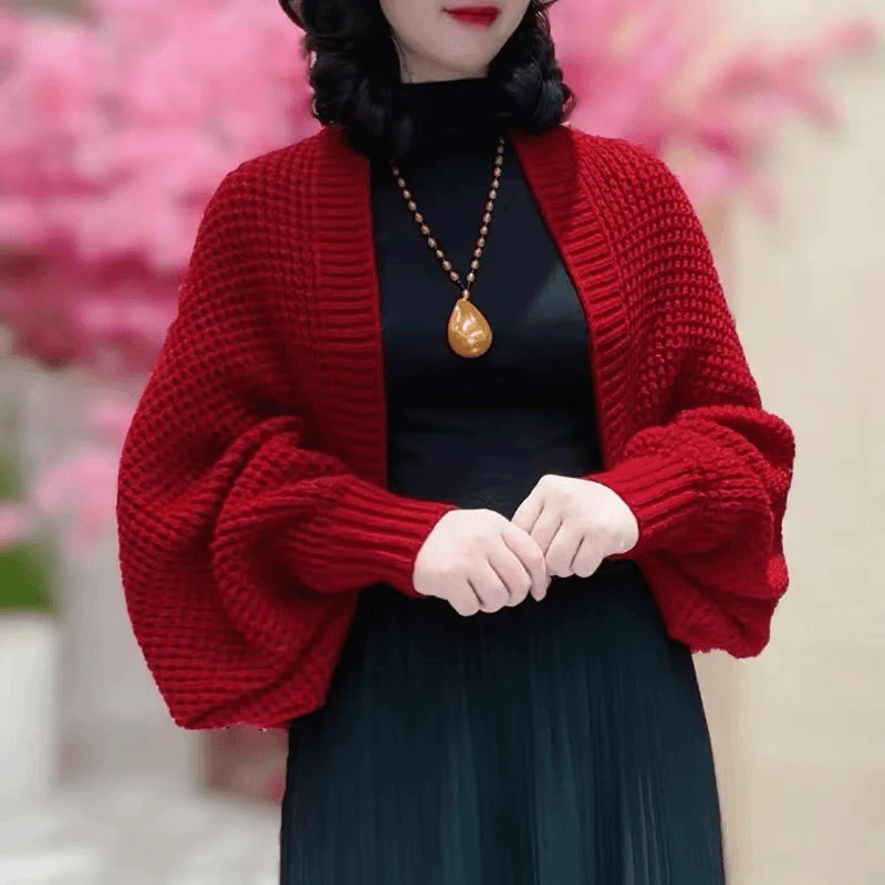 披肩女2024新款春秋季外搭针织保暖时尚百搭洋气宽松长袖气质开衫