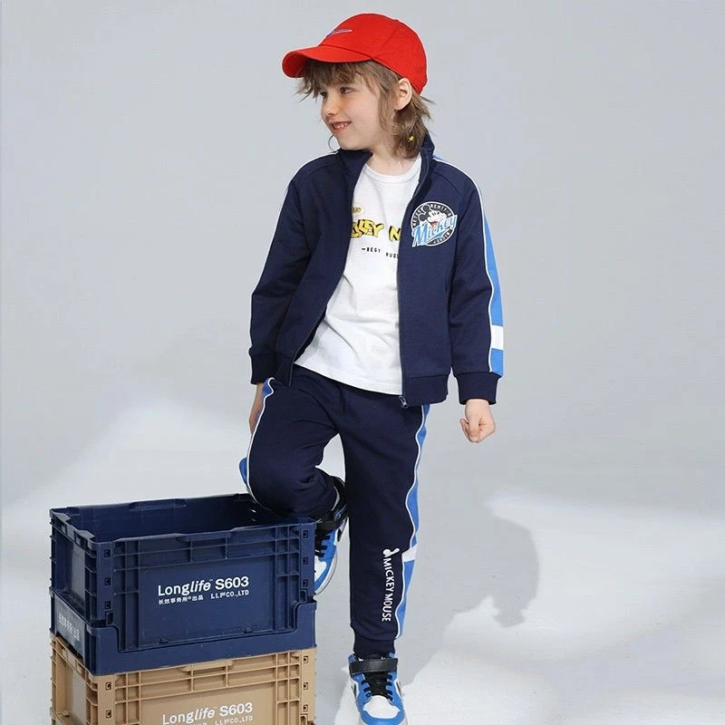 Disney/迪士尼儿童高能感男童洋气春秋时尚中大童长袖运动套装