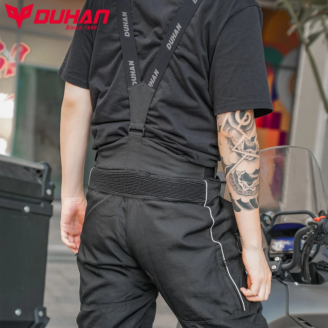 duhan/杜汉杜汉四季款骑行裤舒适夏季透气黑色耐磨松紧可调节机车