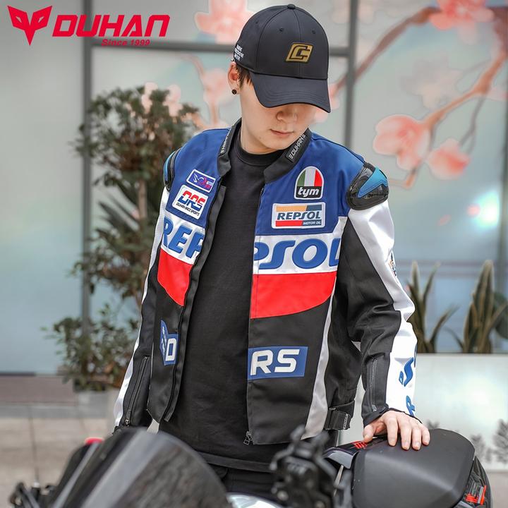 duhan/杜汉耐磨防摔骑行服男女夹克防风保暖防摔机车赛车服舒适