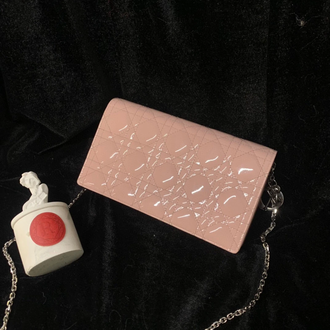 95新 Dior/迪奥 dior樱花粉三合一链条包1409