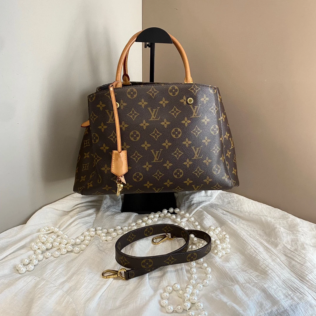 95新 LouisVuitton/路易威登 lv老花蒙田手提单肩包