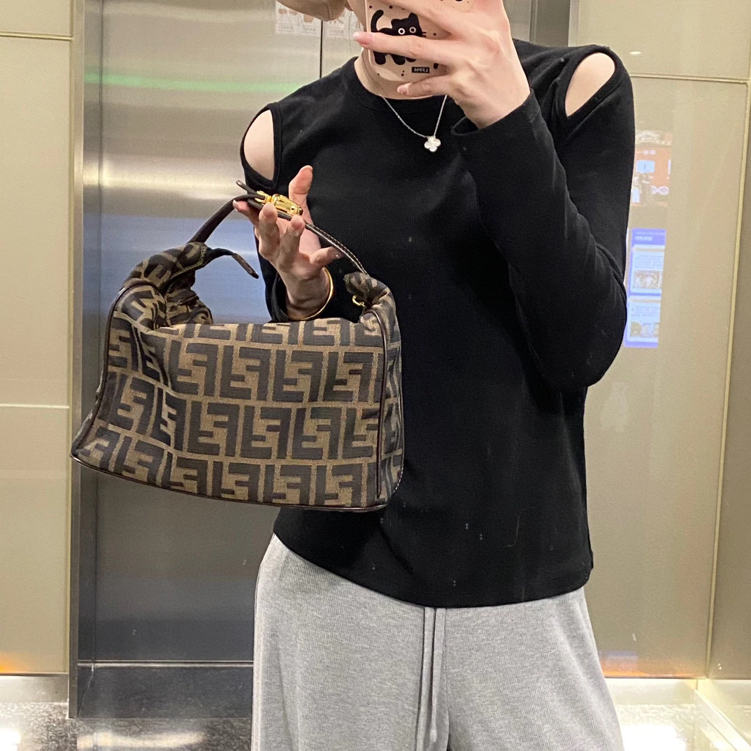 95新 FENDI/芬迪 fendi老花饭盒遛狗包