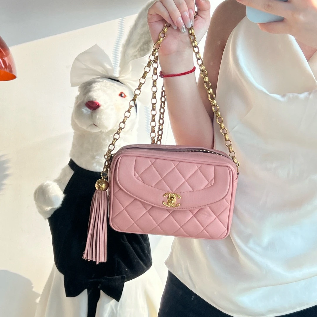 95新 Chanel/香奈儿 chanel 樱花粉相机包