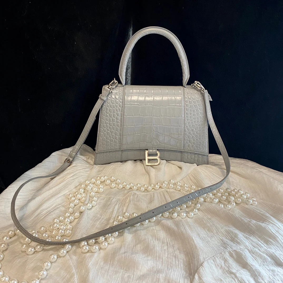 95新 Balenciaga/巴黎世家 巴黎世家水泥灰沙漏包手提斜挎包