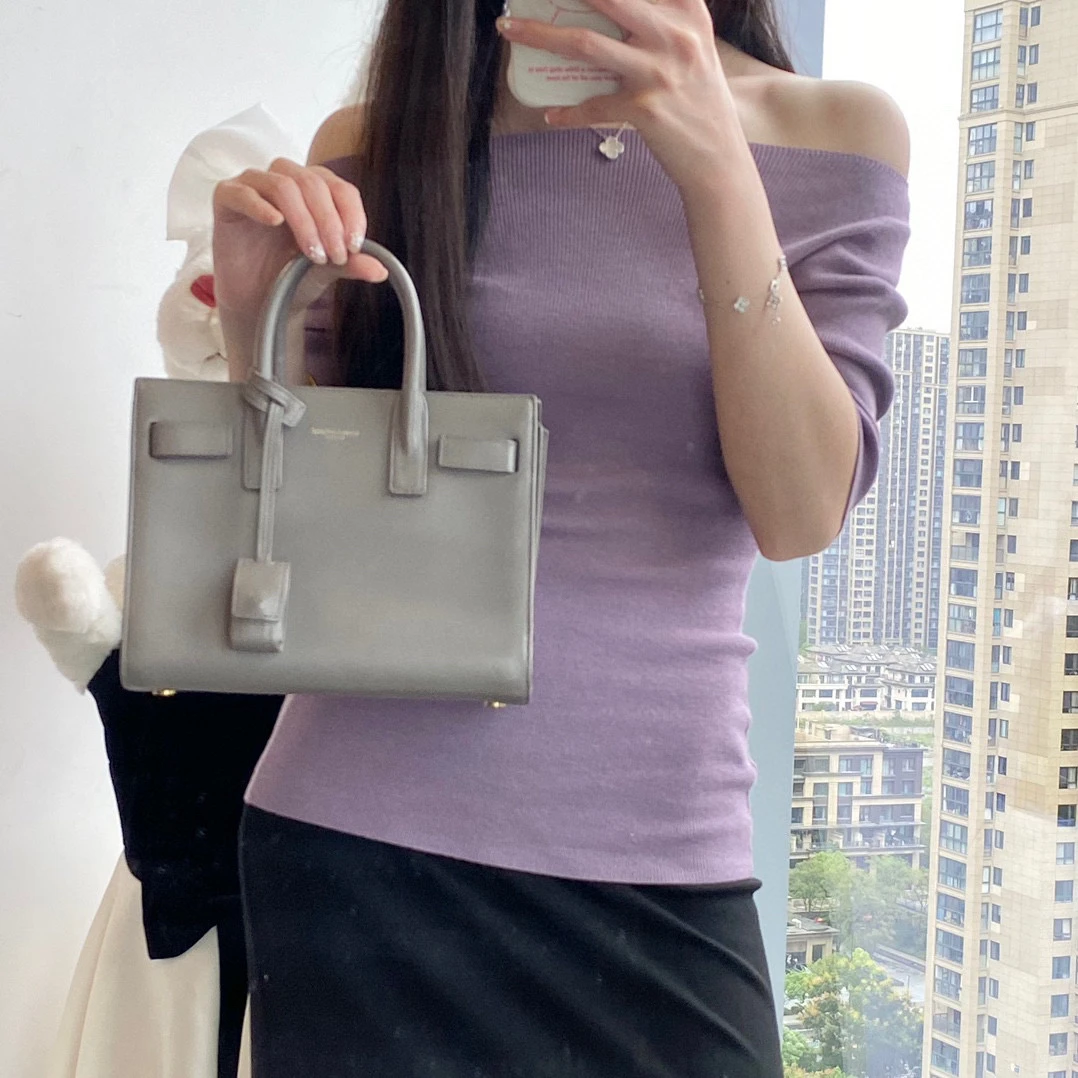 95新 YSL/圣罗兰 ysl水泥灰风琴包