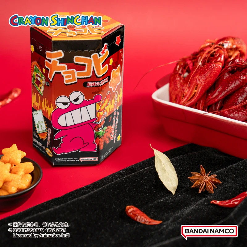 万代潮玩食玩鳄鱼山先生巧克比麻辣小龙虾味玉米脆膨化食品单个装
