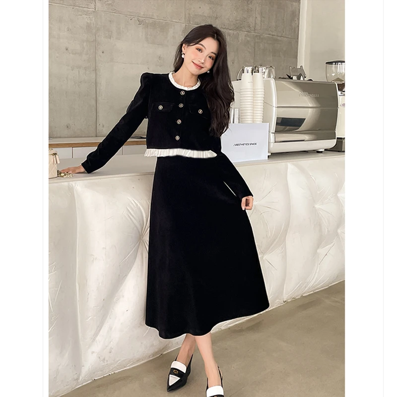 【气质拿捏】大码女装胖MM显瘦气质富贵千金小香风上衣半身裙套装