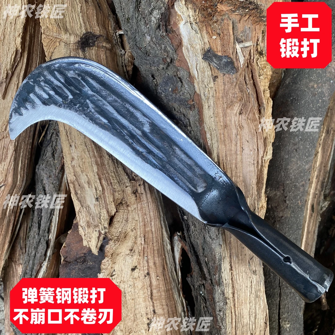 砍柴刀手工锻打砍柴户外开路坎刀农用镰刀劈柴树专用柴刀竹刀弯刀