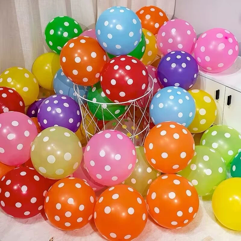 加厚12寸2.8克波点圆点气球 婚房布置生日派对装饰圆形糖果色气球
