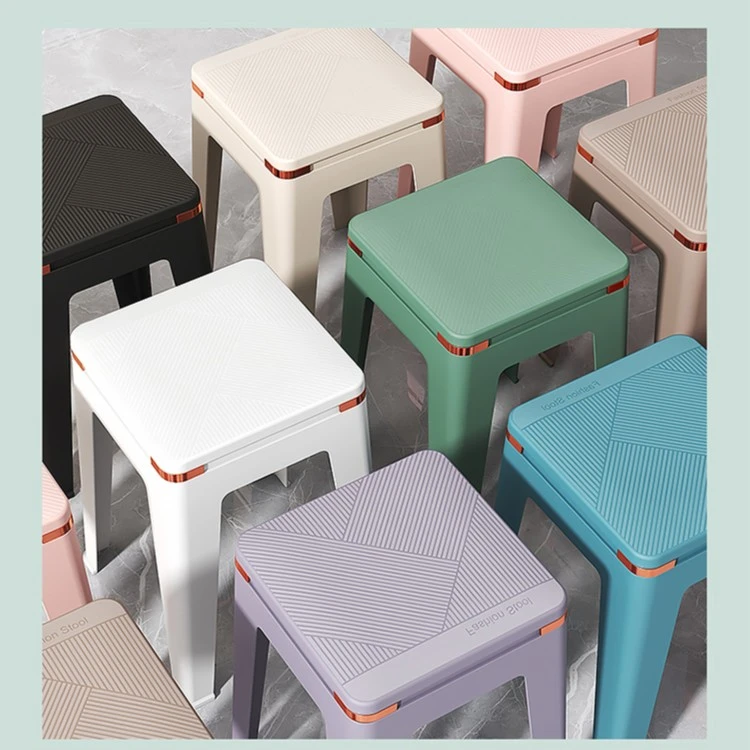家用餐椅加厚凳子加宽时尚餐桌凳成人轻奢高凳塑料凳子可叠放防滑