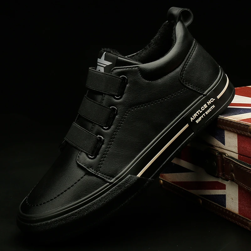 24923 男鞋春季新款一脚蹬懒人鞋男士时尚皮鞋加绒加厚潮鞋休闲鞋