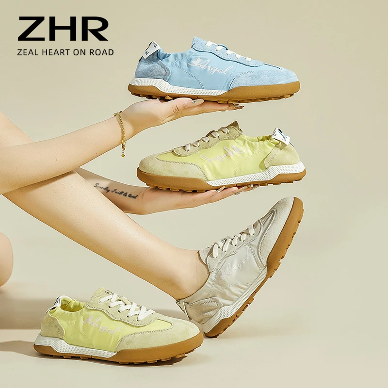 ZHR则则平底德训鞋女透气时尚百搭女鞋运动休闲鞋复古芭蕾