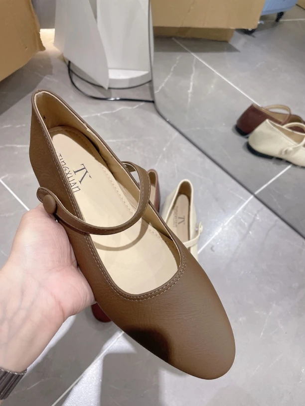 复古方头玛丽珍鞋温柔仙女风粗跟单鞋春秋百搭