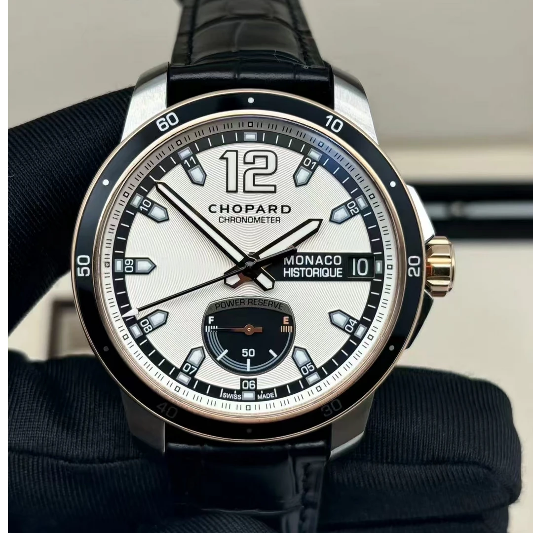 95新 Chopard/萧邦 赛车/自动/44mm/钛壳/18k玫瑰金圈把头/公价7w