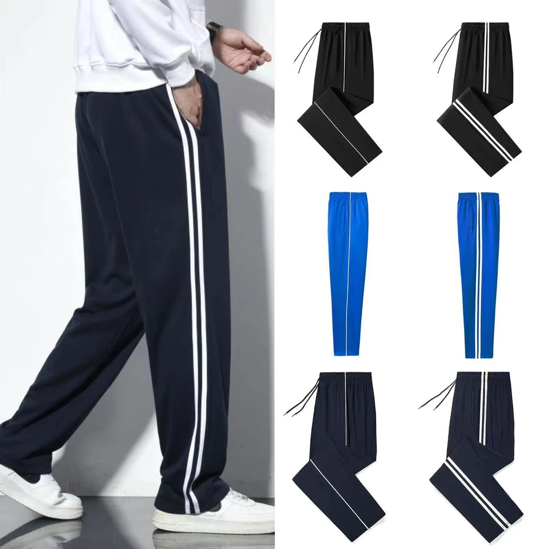 学生校服裤子秋冬款初高中学生服校裤小学加绒运动长裤条纹宽松厚