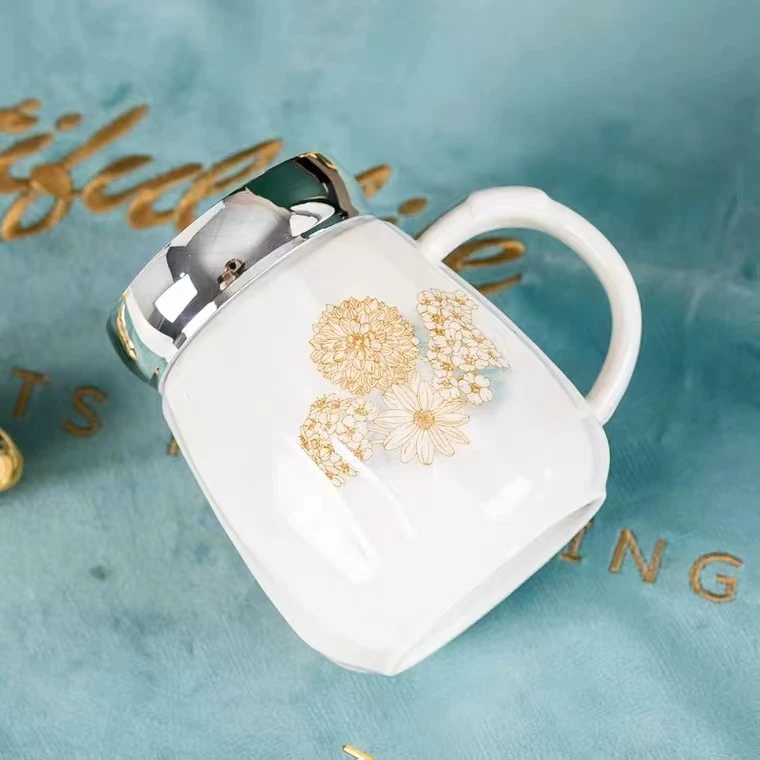 时光漫步水杯【1个装】景德镇家用陶瓷餐具