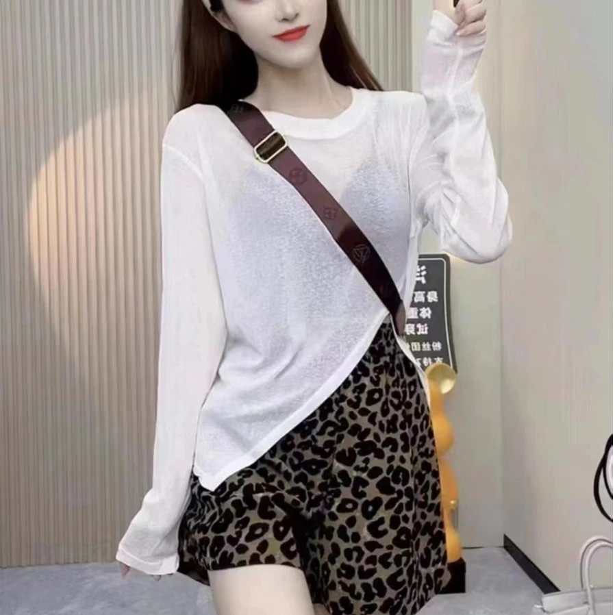 防晒衣女夏季2025新款薄款时尚开叉不规则罩衫防晒罩衫女夏薄款