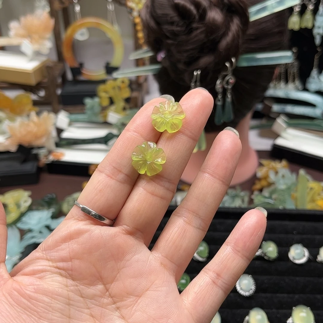 【闪购商品】蛇纹石玉发饰合金