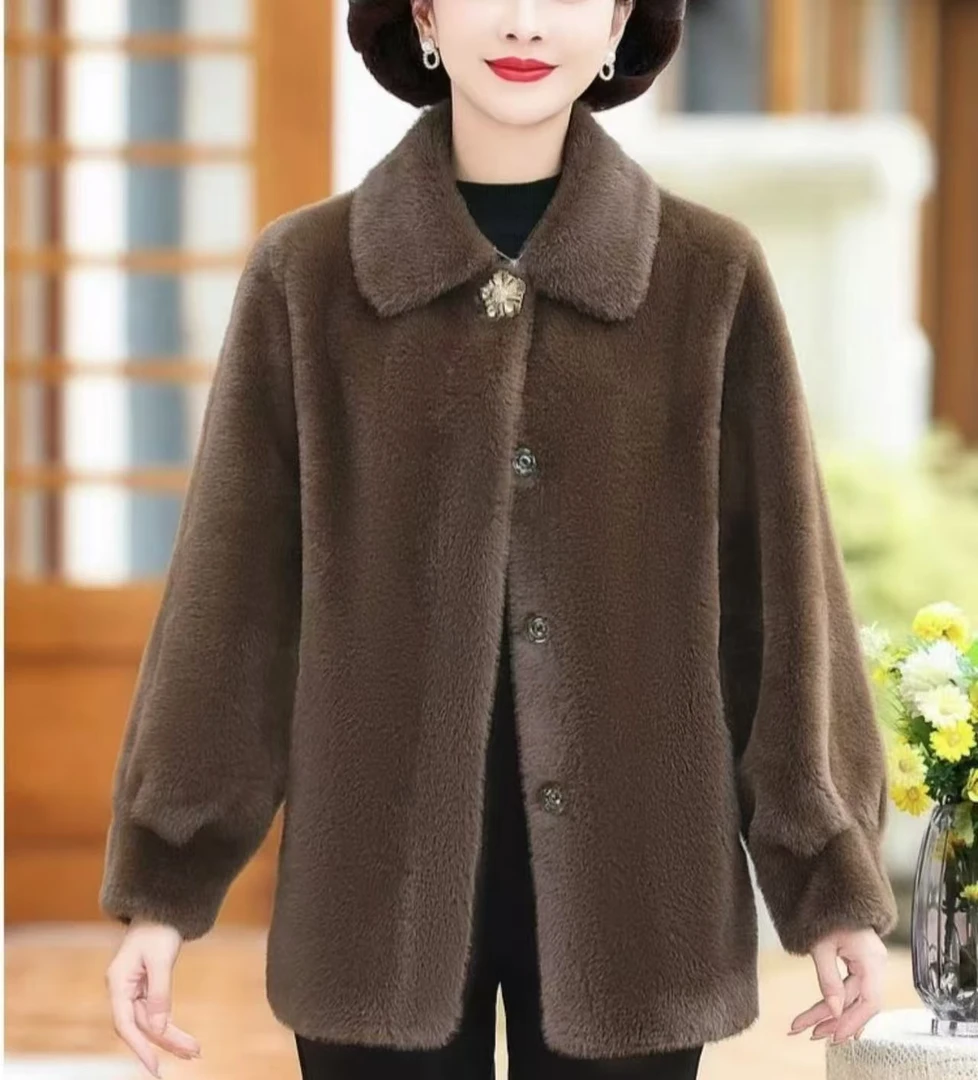 （粉丝专属）8816设计师显瘦毛毛气质外套时尚女士保暖网红百搭中长