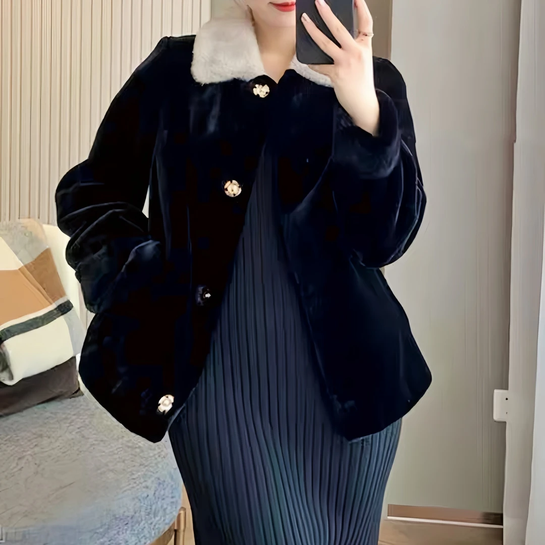 Geditu/歌蒂图（粉丝专属）新款大衣9002外套时尚黑色翻领老年人