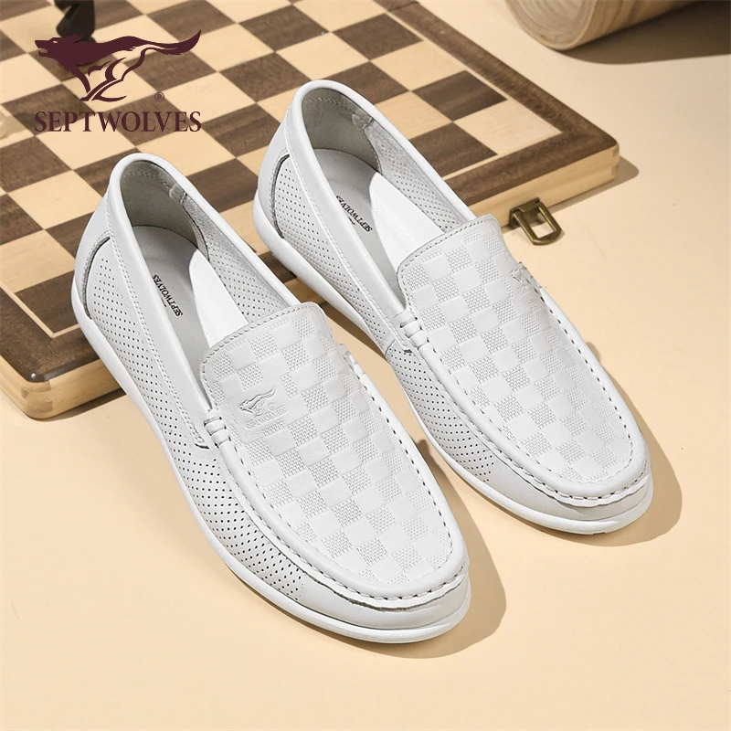 七匹狼一脚蹬男鞋真皮2025春夏新款头层牛皮透气皮鞋懒人豆豆鞋男