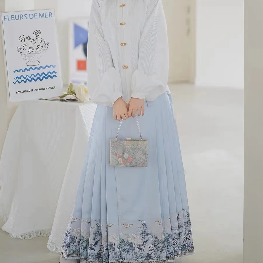 【月华赋】明制马面裙汉服女织金仿妆花日常秋冬新款