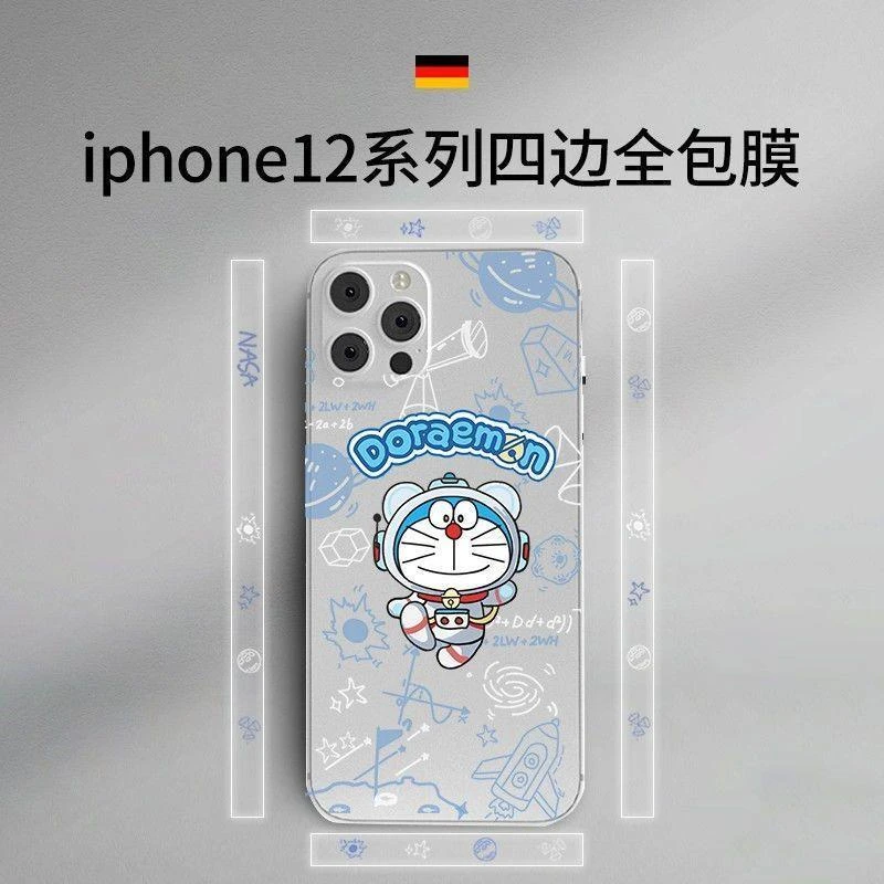 适用于苹果15/13Pro/14pro手机背膜哆唻A梦15plus动漫保护边框膜