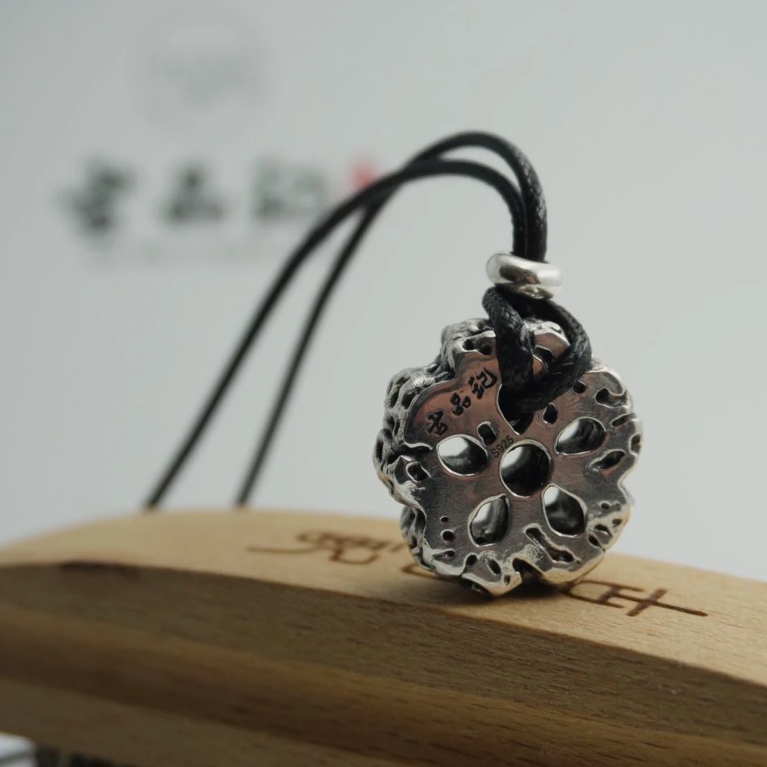 925银银制品 古品记•一号一比一复刻复古仿古项链——宓项坠时尚