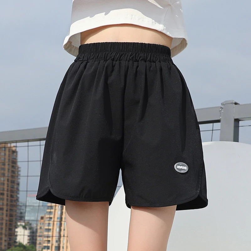 女童冰丝速干运动短裤女孩2025夏季新款中大童女孩清爽百搭休闲裤