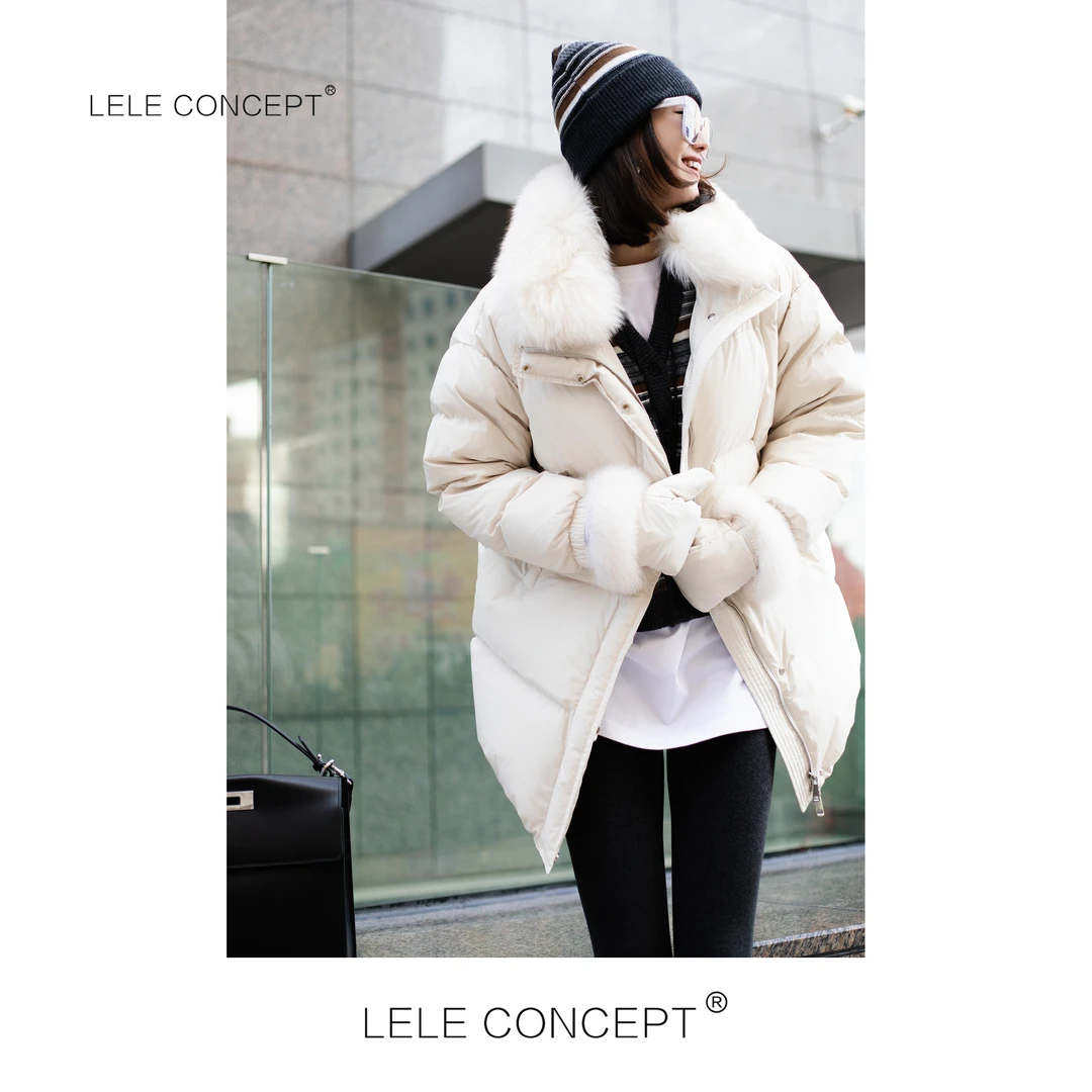 LELE CONCEPT丨保暖羽绒服毛领款中长鹅绒服Y0466