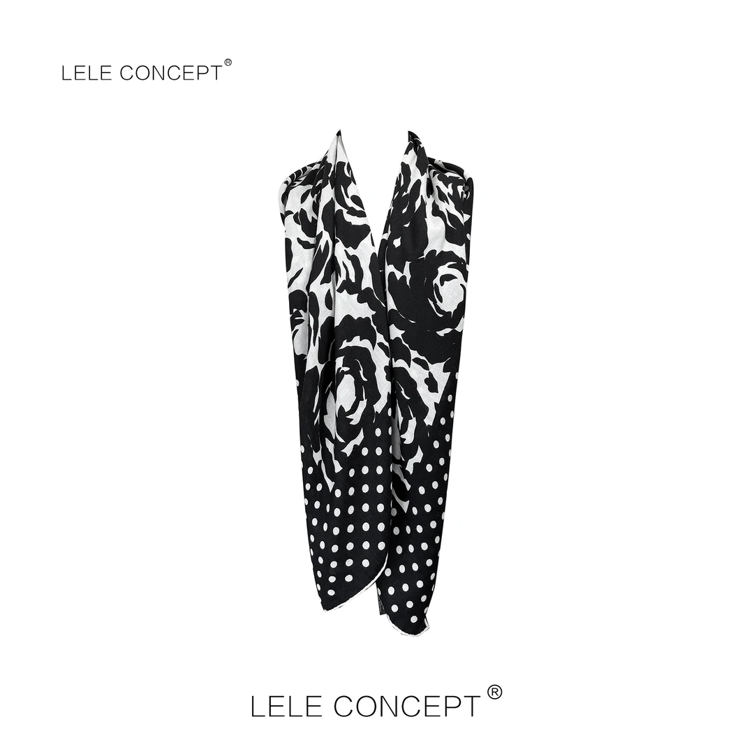 LELE CONCEPT丨波点花朵方巾WJ015