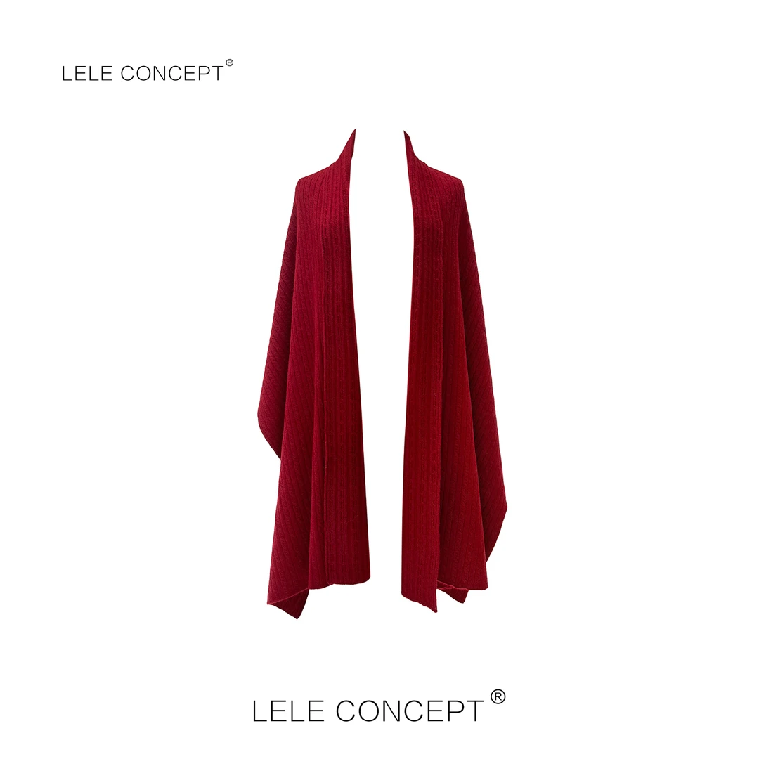 LELE CONCEPT丨都市优雅轻奢气质款麻花纹针织围巾WJ023