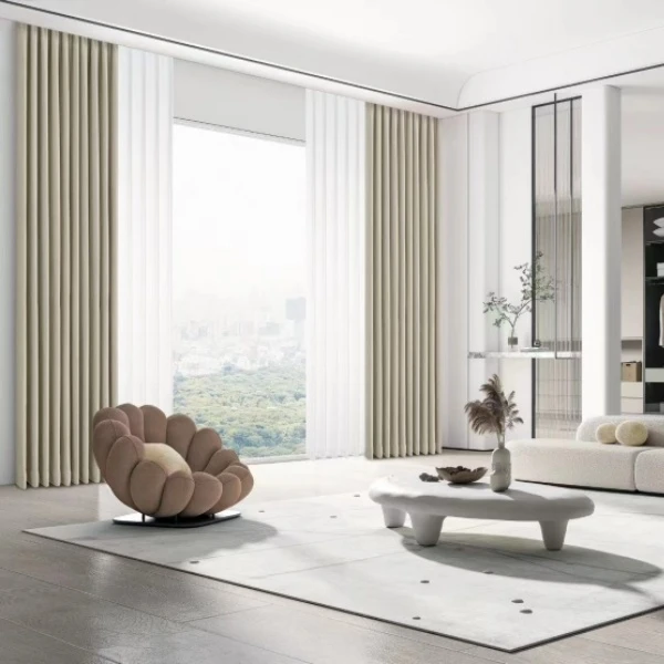 羊绒高端成品窗帘，臻品系列2870，克重：1100克/米，A类母婴级