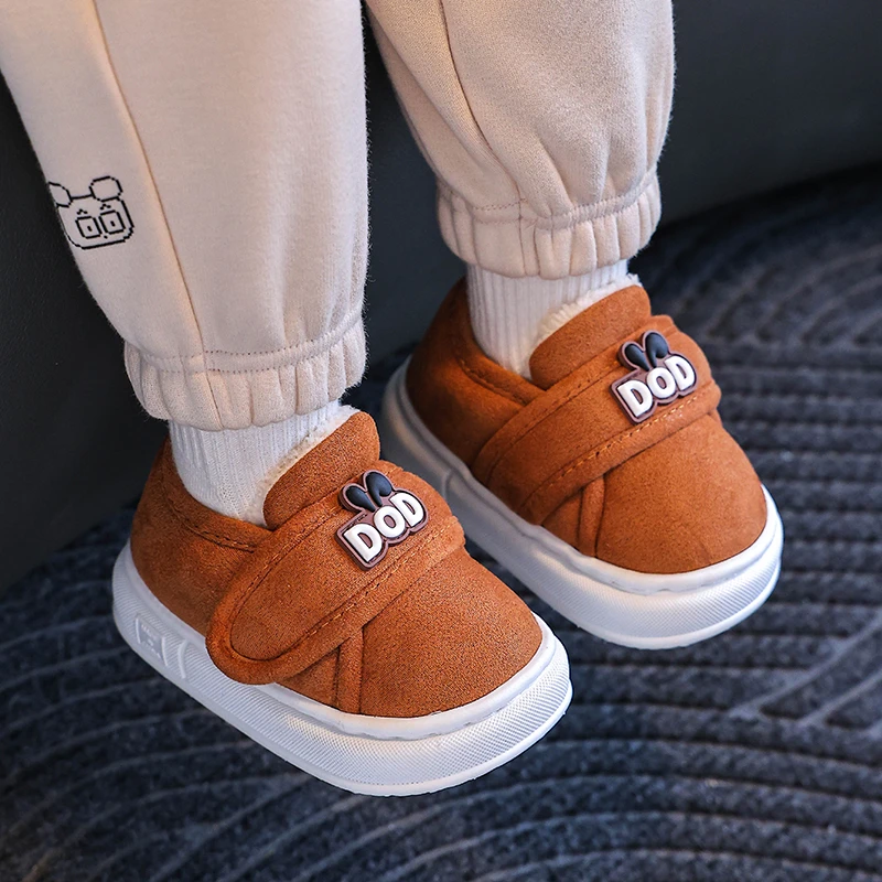 小童棉鞋秋冬季新款薄荷曼波男女童百搭外穿保暖休闲软底包跟棉鞋