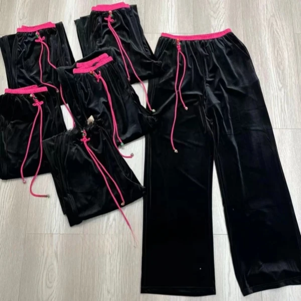 中式格调~新中式丝绒设计款国风直筒裤 K3299